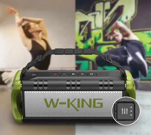 Głośnik mobilny W-KING D8 Czarno-zielony