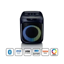Power Audio Lenco PA-101BK 100W Bluetooth Czarny