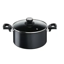TEFAL Unlimited 5 l czarny - garnek aluminiowy z pokrywką