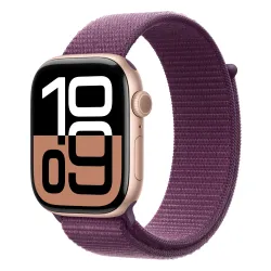 Apple Watch Series 10 GPS koperta 42mm aluminium różowe złoto opaska sportowa dojrzała śliwka