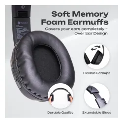 Słuchawki bezprzewodowe PowerLocus P7 Black Nauszne Bluetooth 5.3 Czarny