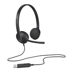 Słuchawki przewodowe z mikrofonem Logitech USB Headset H340 Nauszne Czarny