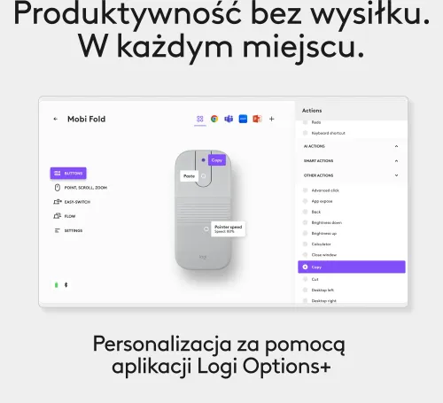 Myszka Logitech Mobi Fold Biały