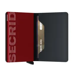 RFID Cüzdan Koruma Gizli mat Slimwallet-Siyah / Kırmızı