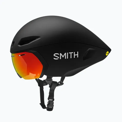 Kask rowerowy Smith Jetstream TT matte black/chromapop red mirror/clear