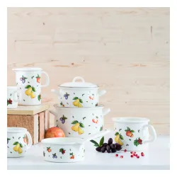 RIESS Country Fruit Garden 3,5 l - garnek emaliowany z pokrywką