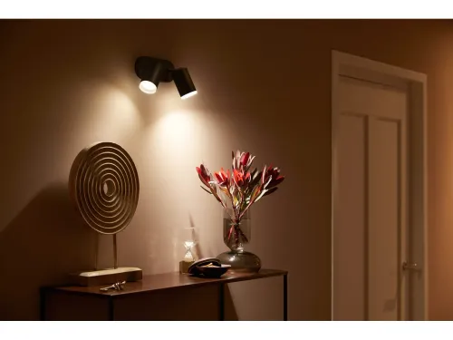 Oświetlenie punktowe Philips Hue White and Color Ambiance Podwójne Fugato Czarny