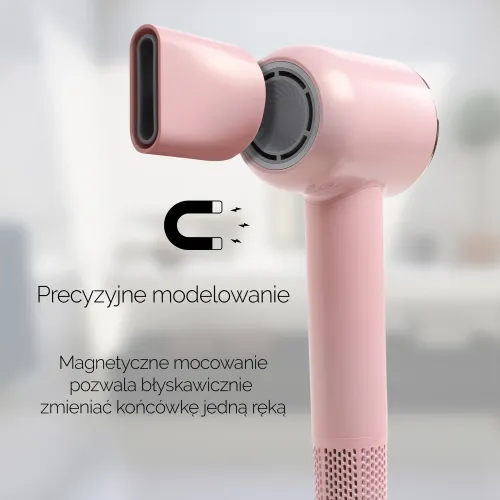 Suszarka do włosów Zehnder Flavia Jonizacja Dyfuzor Zimny nawiew 1600W 3 prędkości 3 temperatury Różowy