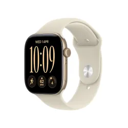 Apple Watch Series 12 GPS + Cellular Koperta 42 mm z aluminium w kolorze jasnego złota Pasek sportowy piasek - S/M
