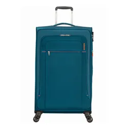 Poszerzana walizka duża American Tourister Crosstrack - navy/orange