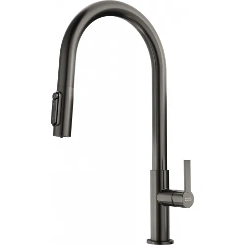 Bateria Franke Maris Slim Clear Water Pull-out J Antracytowy Mosiądz