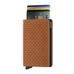 Secrid Slimwallet Perforated Küçük RFID Cüzdanı-cognac