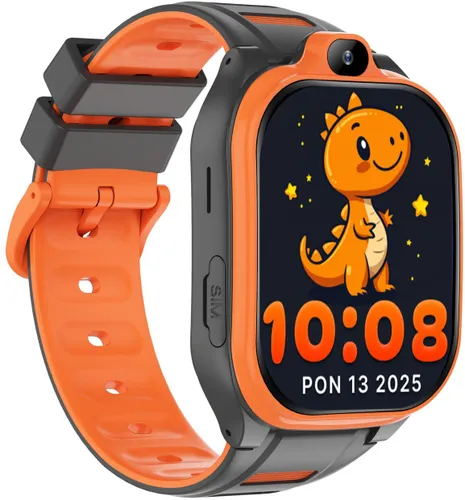 Smartwatch FOREVER Kids Boost KW-530 AI GPS WiFi 4G Czarno-pomarańczowy
