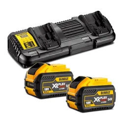 Zestaw 2 akumulatorów 9.0Ah i ładowarki 4A DeWalt FLEXVOLT DCB132X2