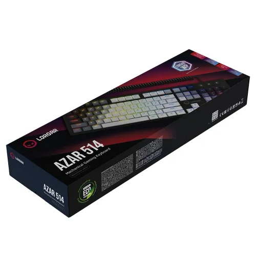 Klawiatura mechaniczna Lorgar Azar 514 RGB Biało-czarny