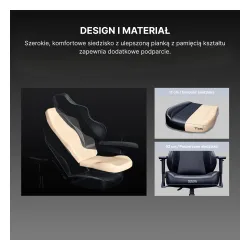 Fotel Anda Seat Luna L Dark Blue Fabric Gamingowy do 100kg Tkanina Granatowy