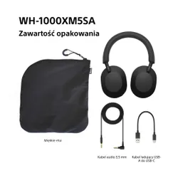 Słuchawki nauszne SONY WH-1000XM5SA ANC Czarny