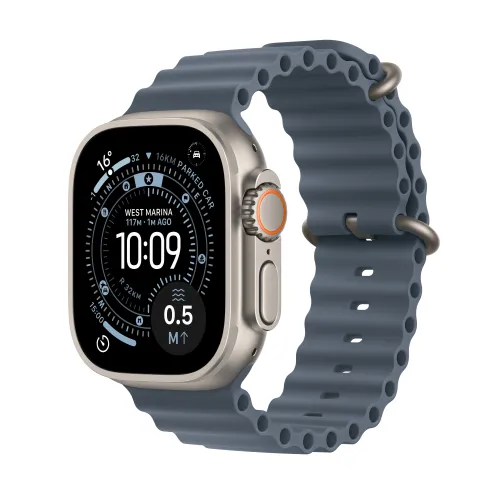 Apple Watch Ultra 3 GPS + Cellular koperta z natural tytanu Szary 49mm Pasek Ocean Granatowy