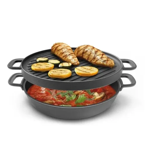 TESCOMA Massive 30 cm - patelnia grillowa żeliwna dwustronna