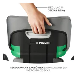 Fotelik samochodowy KINDERKRAFT I-Spark I-Size 2w1 100-150 cm (9-36 kg) Szary