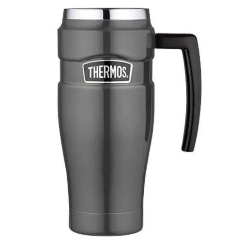 Podróżny kubek z uchwytem 470 ml Thermos Stainless King - gun metal