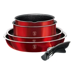 Zestaw garnków BERLINGER HAUS Metallic Line Burgundy Edition BH-6145 (9 elementów)