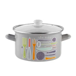 Garnek emaliowany z pokrywką EMALIA POLSKA PLESZEW STAFFIO 2,6 l