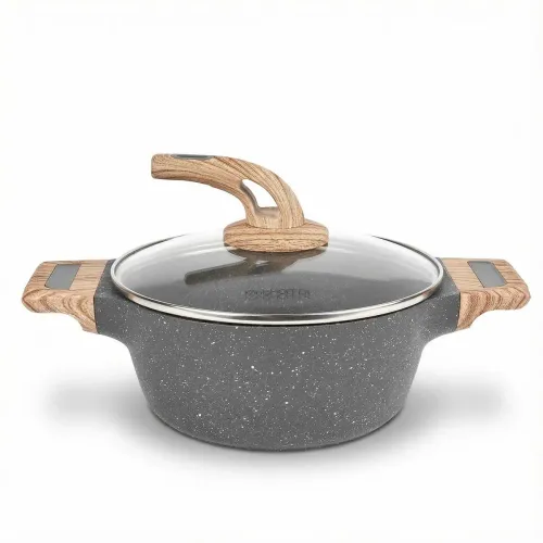 Garnek granitowy typu stone z pokrywką Konighoffer Fegato 2,2 l
