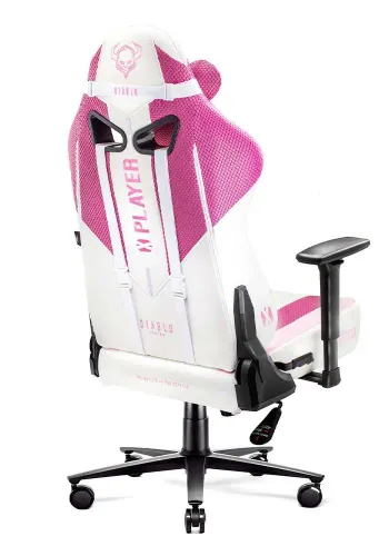 Fotel Diablo Chairs X-Player 2.0 Normal Size Gamingowy do 150kg Skóra ECO Tkanina Marshmallow pink