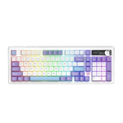 Klawiatura mechaniczna Ajazz AK980 V2 Gift Switch V2 Biało-Fioletowy