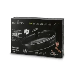 Patelnia na indukcję z pokrywką Starke Pro Celebrity Marble 28 cm