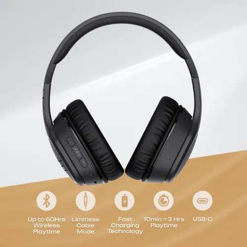 Słuchawki bezprzewodowe PowerLocus P7 Black Nauszne Bluetooth 5.3 Czarny