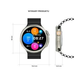 Smartwatch Yaxo OXNARD Titanium 51mm GPS Czarny