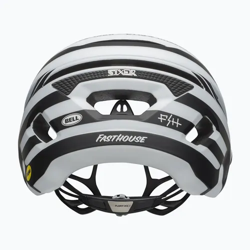 Kask rowerowy Bell Sixer Integrated MIPS fasthouse stripes matte white/black