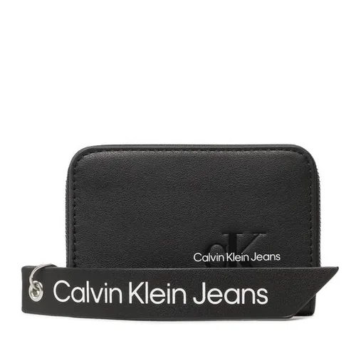 Kadın Küçük Cüzdan Calvin Klein Kot Pantolonları Şekillendirilmiş Med Zip Çevresinde Etiket K60K610578 BDS