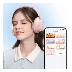 Słuchawki bezprzewodowe Baseus BH1 NC Nauszne Bluetooth 6.0 Różowy