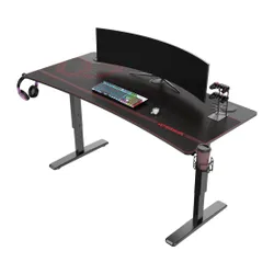 Biurko Ultradesk CRUISER 160cm Regulacja wysokości Czarno-czerwony