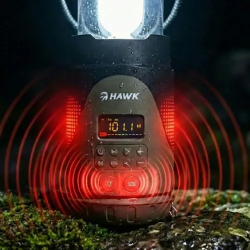 Radioodbiornik Hawk Expedition R30 Na korbkę, Solarne, Latarka, Radio FM Zielony