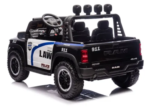 Auto Na Akumulator Dla Dzieci Dodge Ram Policja Zb629-F 4X4 LED Eva Skóra
