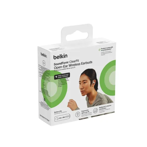 Słuchawki bezprzewodowe Belkin Soundform ClearFit Douszne Bluetooth 5.3 Piaskowy