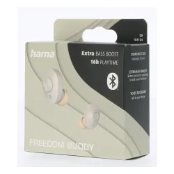 Słuchawki bezprzewodowe Hama Freedom Buddy Dokanałowe Bluetooth 5.3 Beżowy