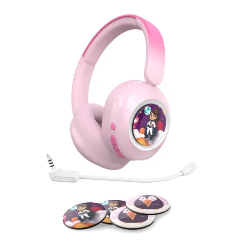 Słuchawki bezprzewodowe Garett Astro Wave ANC Nauszne Dla dzieci Bluetooth Różowy