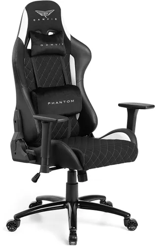 Fotel GAMVIS Phantom Large Czarny (białe elementy)