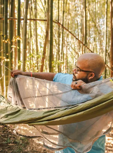 Hamak ENO JungleLink Hammock System - charcoal/evergreen