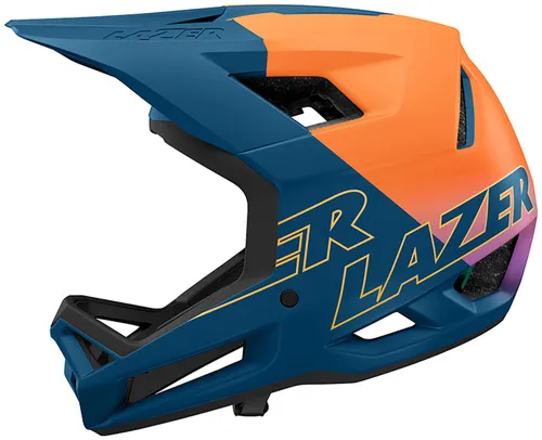 Kask rowerowy LAZER Cage KinetiCore Pomarańczowo-niebieski Full Face (rozmiar XL)