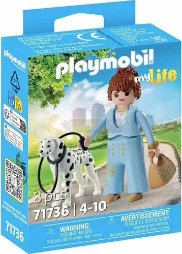 PLAYMOBIL MY LIFE 71736 KOBIETA Z DALMATYŃCZYKIEM zestaw dla dzieci 4+