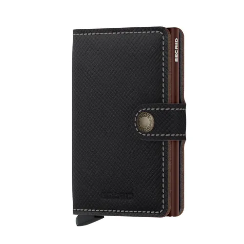 RFID Miniwallet Gizli Saffiano-brown Kılıflı Cüzdan