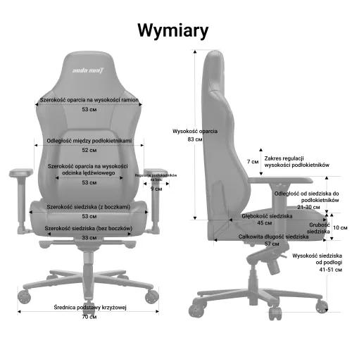 Fotel Anda Seat Phantom 4 L Pro Black Fabric Gamingowy do 100kg Tkanina Czarny
