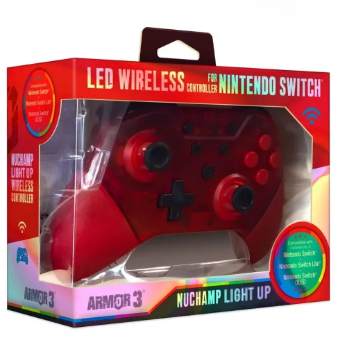 Pad Armor3 NuChamp Wireless Game Controller LED do Nintendo Switch Bezprzewodowy Czerwony