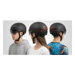 Kask XRIDER XRIH008M Inteligentny Czarny Miejski z lampką i kierunkowskazami (rozmiar M)